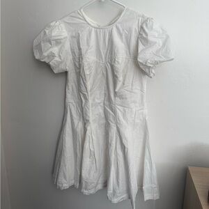 Anthropologie Maeve White Puff Sleeve Dress Women’s